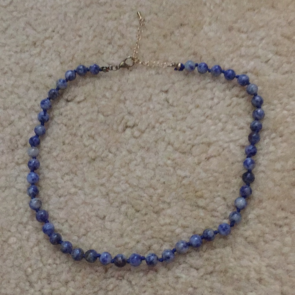 blue beaded choker